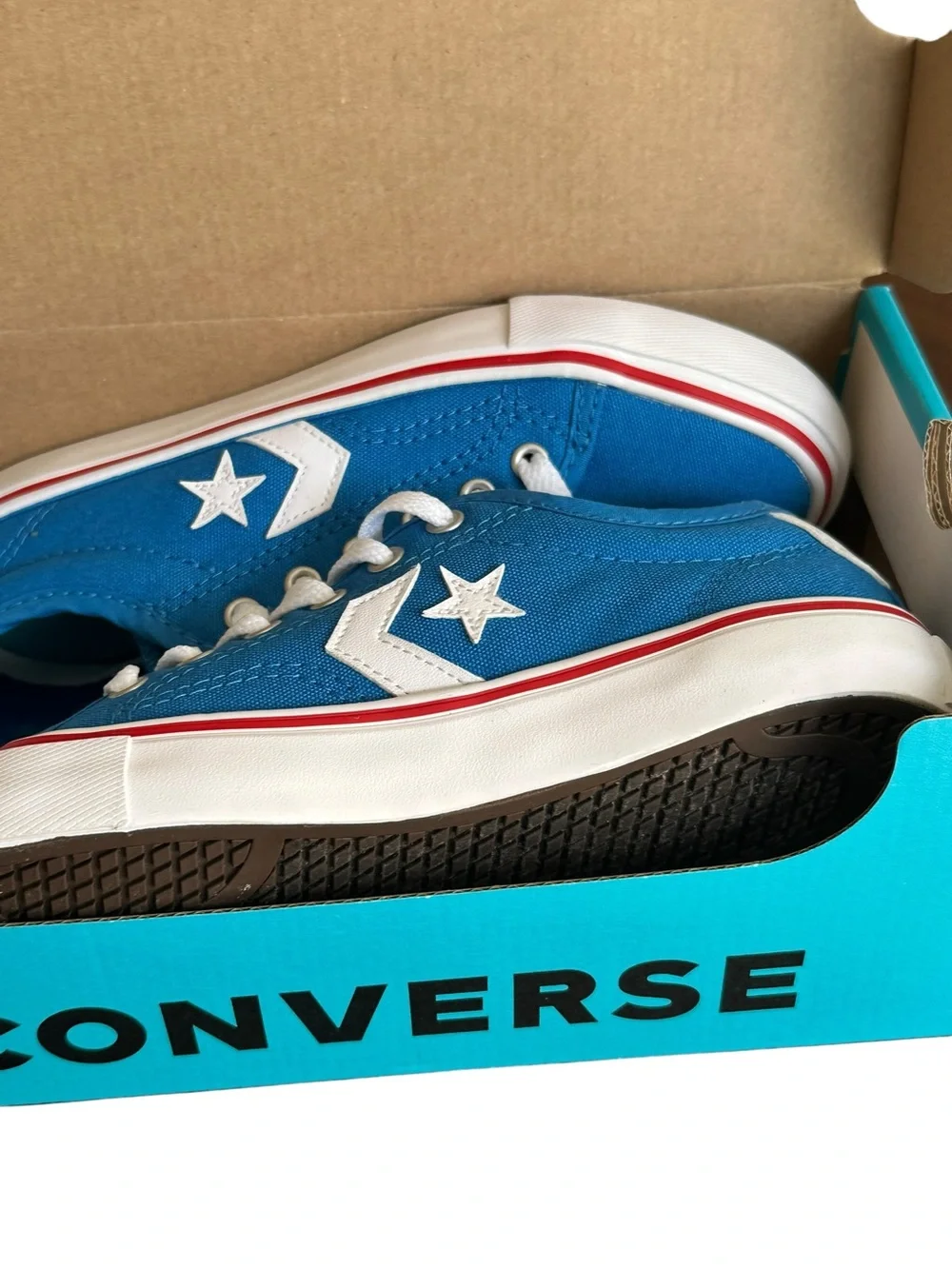 Converse Star Replay OX Blue Canvas Sneakers Kids Size 2